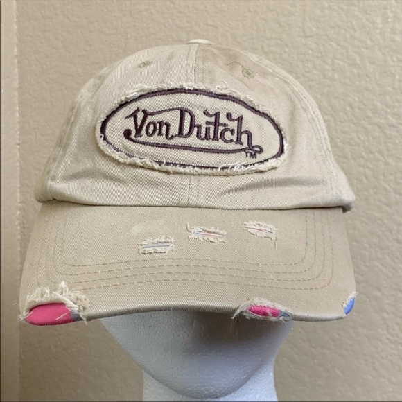 Von Dutch Distressed Adjustable Hat Tan 